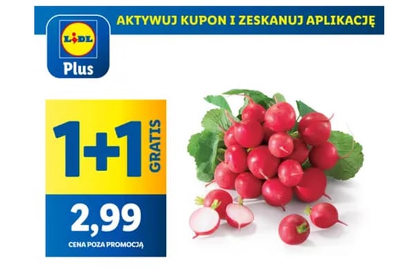 : KUPON 1+1 GRATIS na rzodkiewki