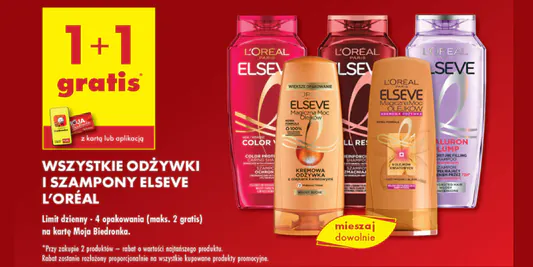 Biedronka: 1+1 GRATIS na wszystkie szampony i odżywki Elseve 03.06.2025