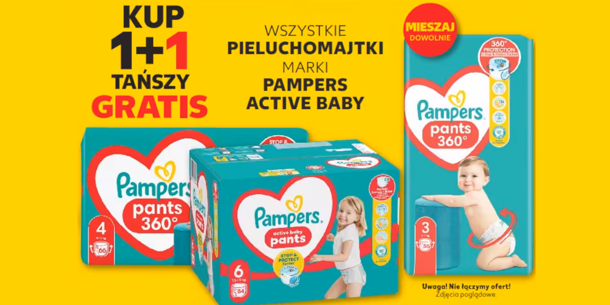 Kaufland: 1+1 GRATIS na wszystkie pieluchomajtki Pampers Active Baby