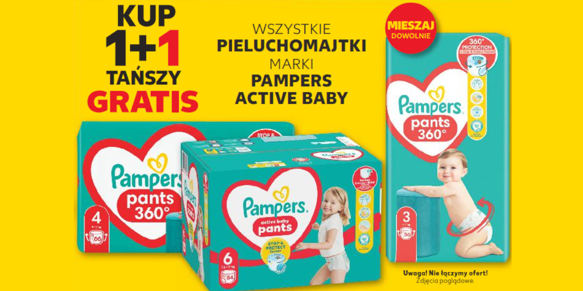 Kaufland: 1+1 GRATIS na wszystkie pieluchomajtki Pampers Active Baby