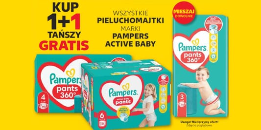 Kaufland: 1+1 GRATIS na wszystkie pieluchomajtki Pampers Active Baby 22.05.2025