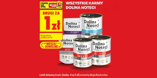 Biedronka: 1zł za wszystkie karmy Dolina Noteci 25.08.2026