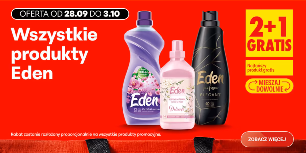 Biedronka: 2 + 1 GRATIS na produkty Eden