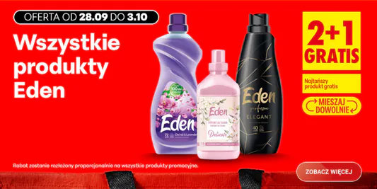 Biedronka: 2 + 1 GRATIS na produkty Eden 28.09.2026