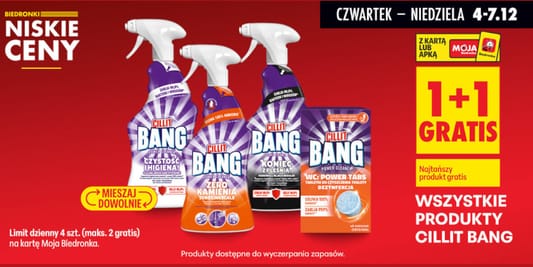 Biedronka: 1+1 GRATIS na wszystkie produkty Cillit Bang 04.12.2025