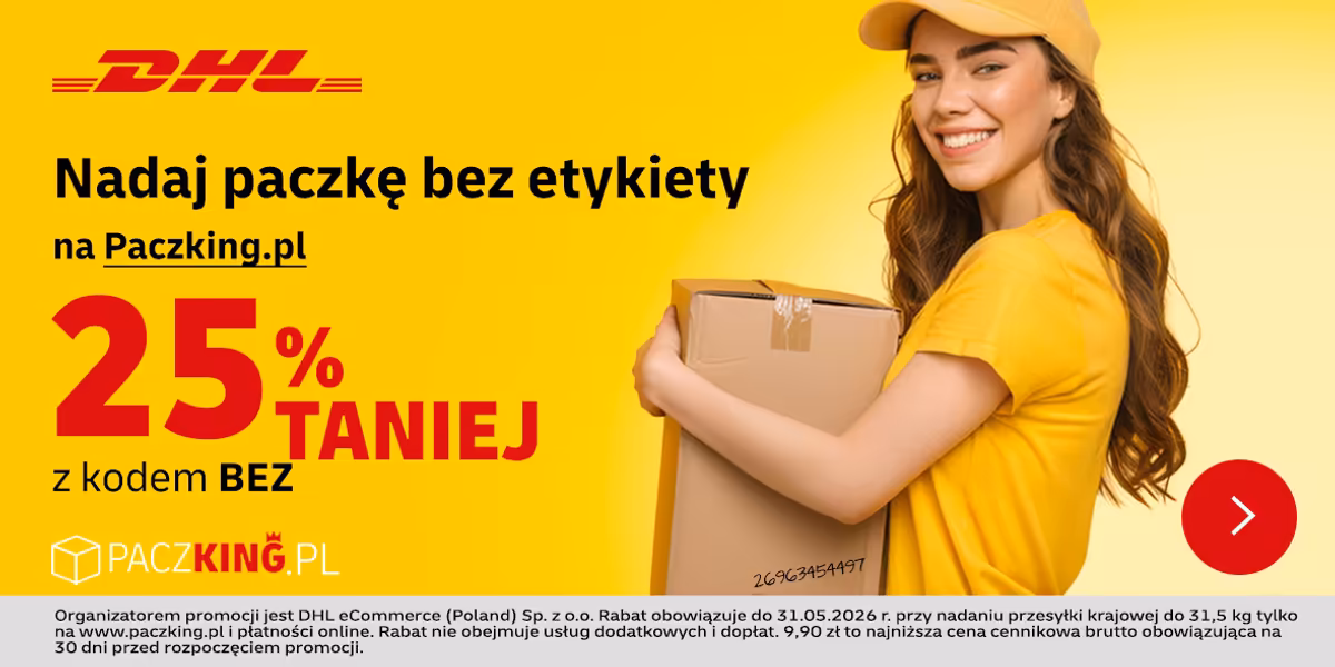 DHL: KOD rabatowy -25% na nadanie przesyłki