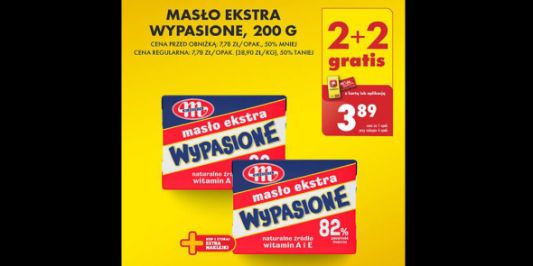 Biedronka: 2+2 GRATIS na masło ekstra Wypasione, 200 g 31.10.2024