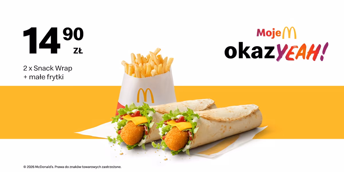 McDonald's: 14,90 zł Snack Wrap + małe frytki