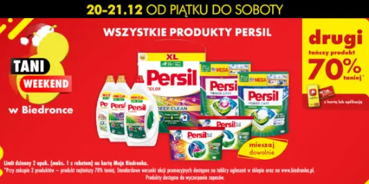 Biedronka: -70% na wszystkie produkty Persil 20.12.2024