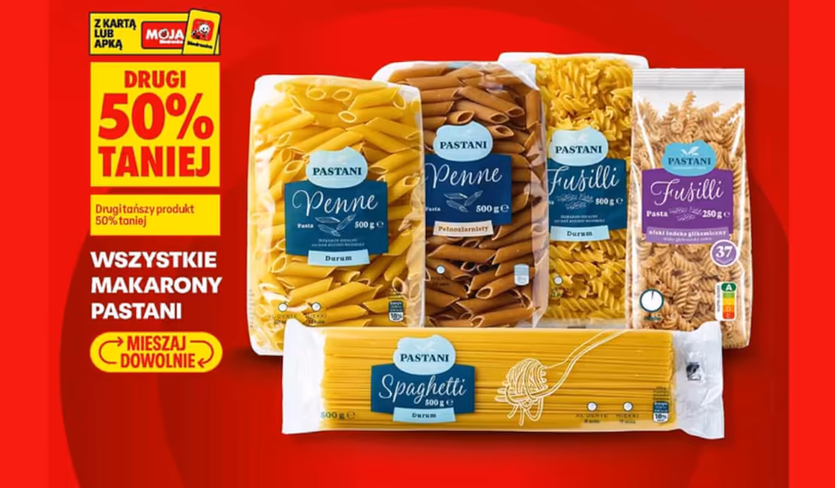 Biedronka: -50% na wszystkie makarony Pastani