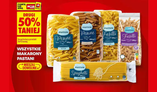 Biedronka: -50% na wszystkie makarony Pastani 01.10.2026