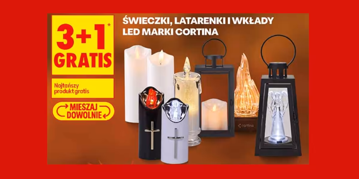 Biedronka: 3+1 GRATIS na świeczki, latarenki i wkłady LED Cortina