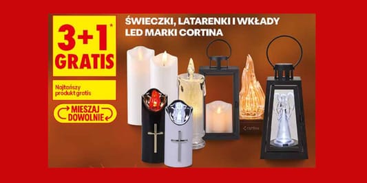Biedronka: 3+1 GRATIS na świeczki, latarenki i wkłady LED Cortina 12.10.2026