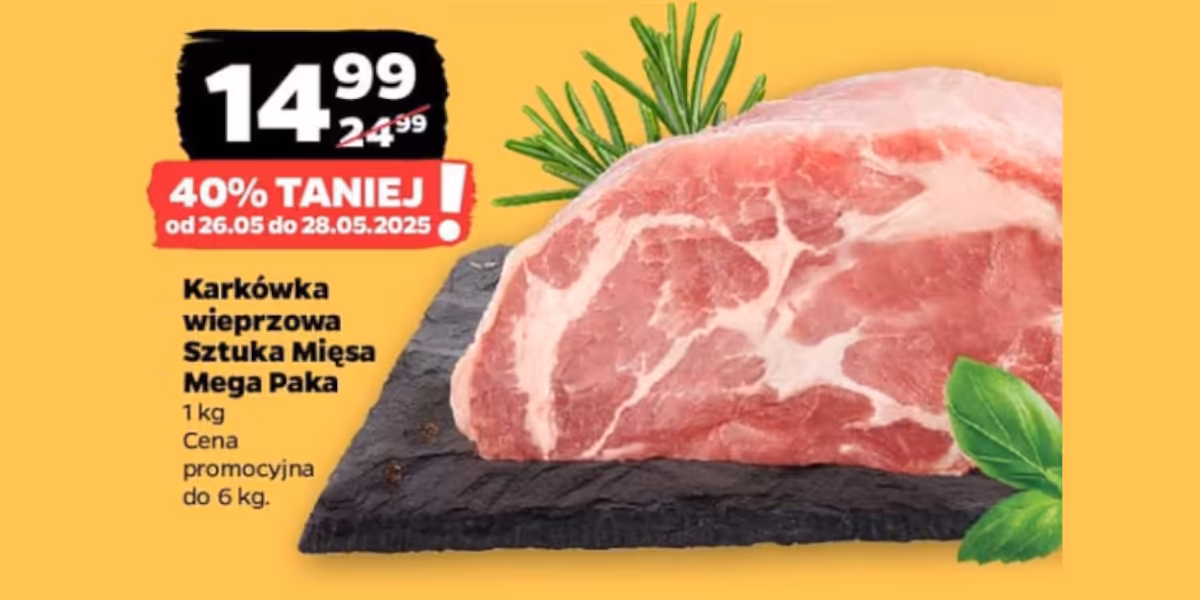 Netto: -40% na karkówkę wieprzową Sztuka Mięsa Mega Paka
