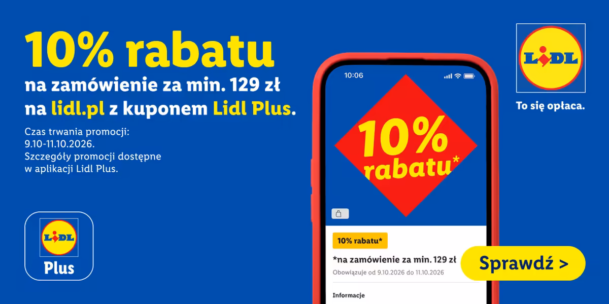 Lidl: ONLINE -10% na Twoje zakupy z KUPONEM