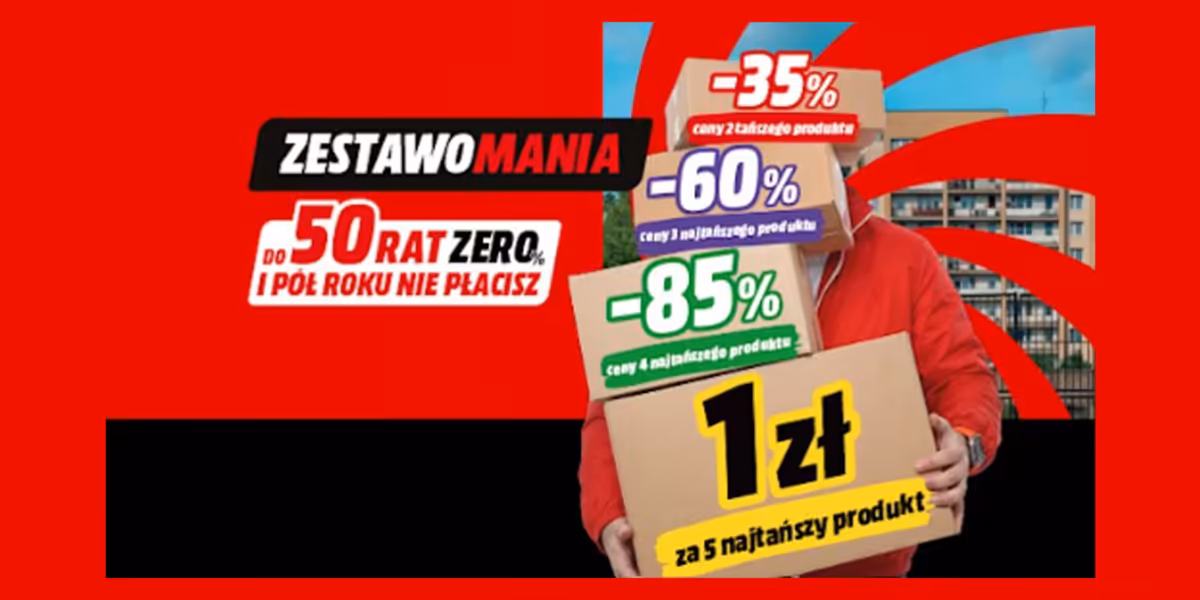 Media Markt: Do -85% lub 5. produkt za 1 zł w Media Markt