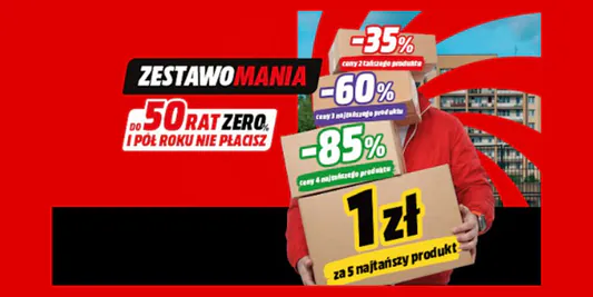Media Markt: Do -85% lub 5. produkt za 1 zł w Media Markt 13.04.2026