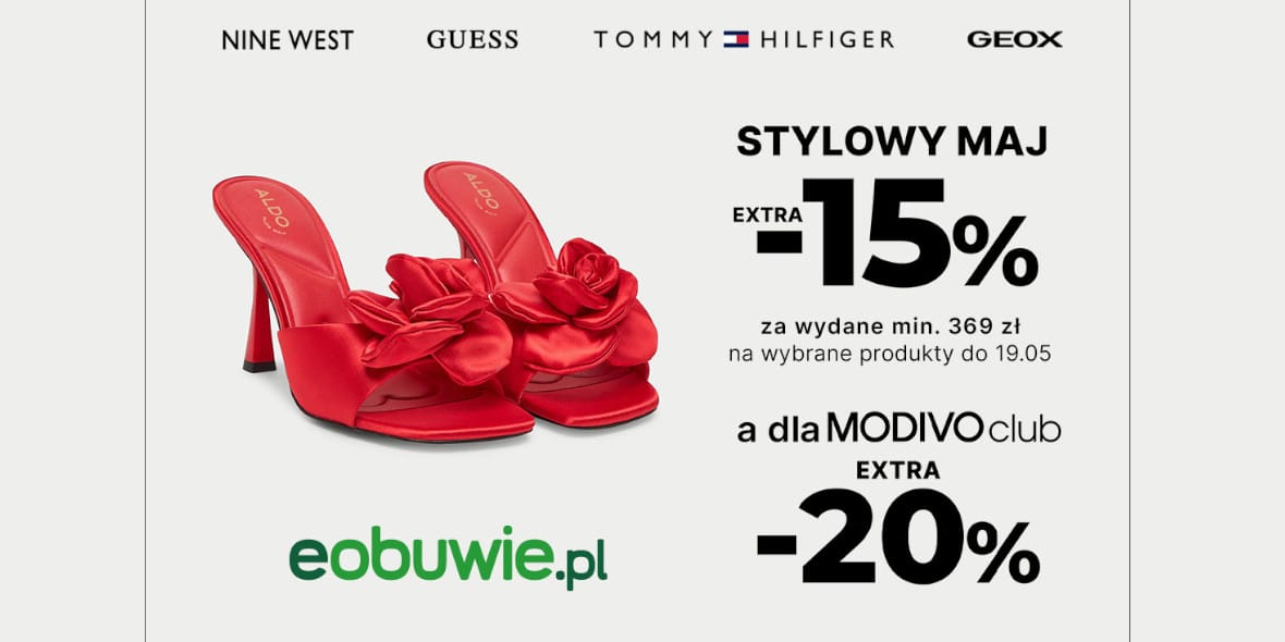 eobuwie.pl: KOD rabatowy do  -20% EXTRA na wybrane produkty 08.05.2025