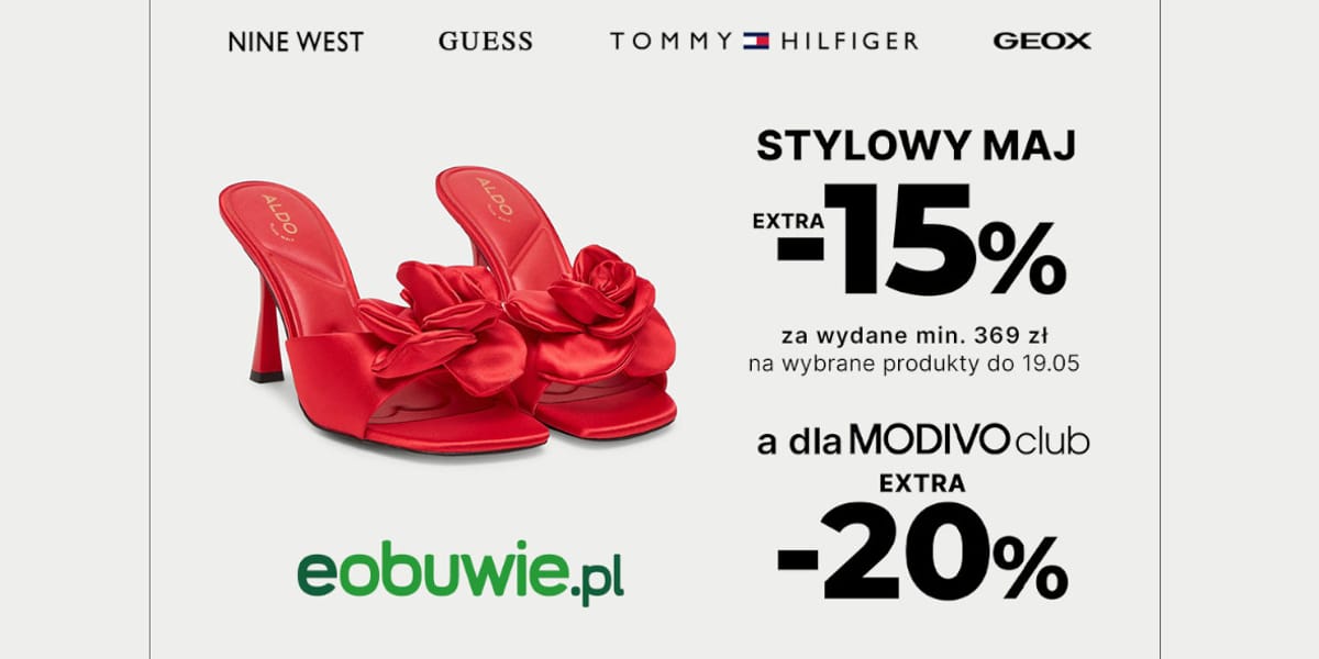 eobuwie.pl: KOD rabatowy do  -20% EXTRA na wybrane produkty