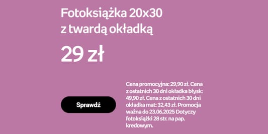 Empik Foto: 29 zł za fotoksiążkę 20x30 z twardą okładką 11.06.2025
