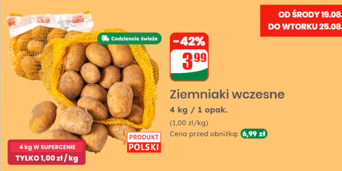 Dino: -42% na polskie ziemniaki wczesne