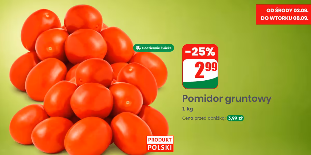Dino: -25% na pomidory gruntowe