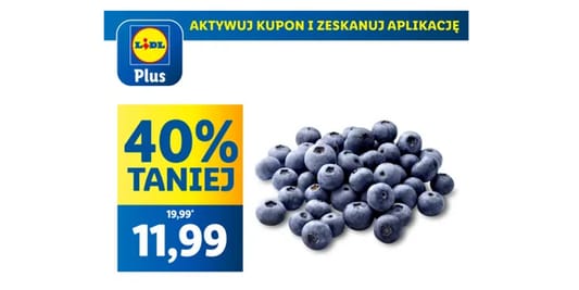 Lidl: KUPON -40% na borówki 09.06.2025