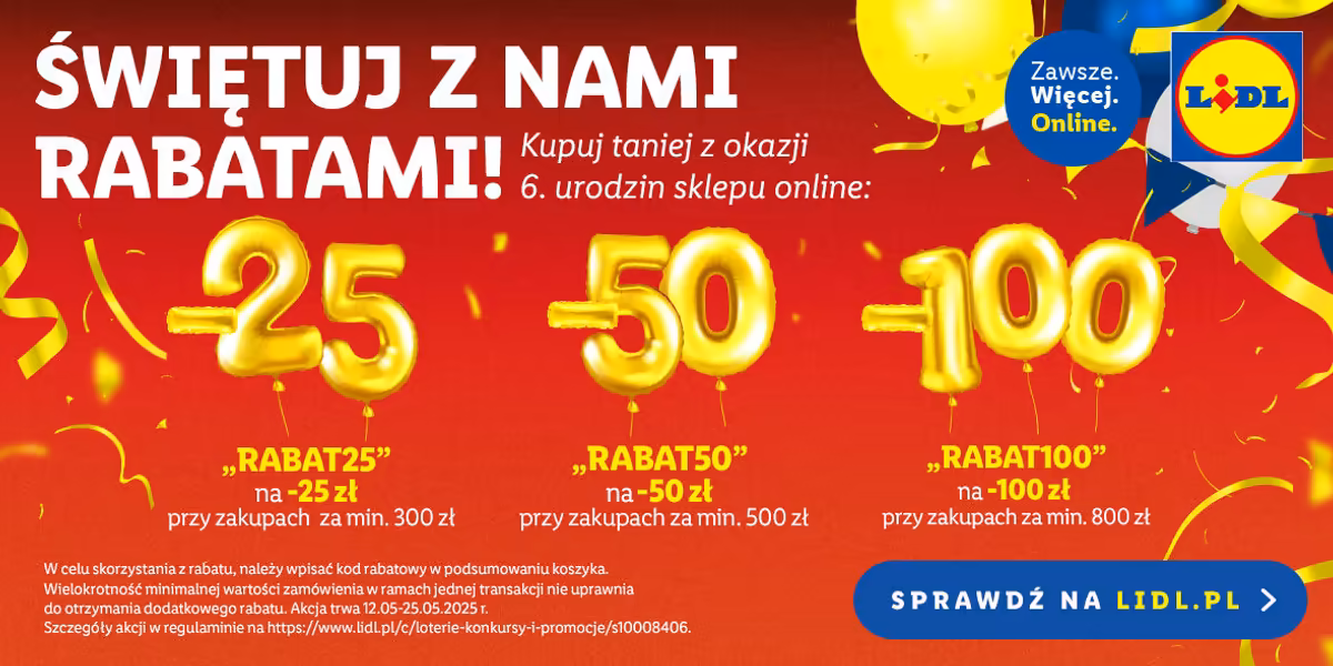 Lidl: KOD rabatowy Do -100 zł na Twoje zakupy