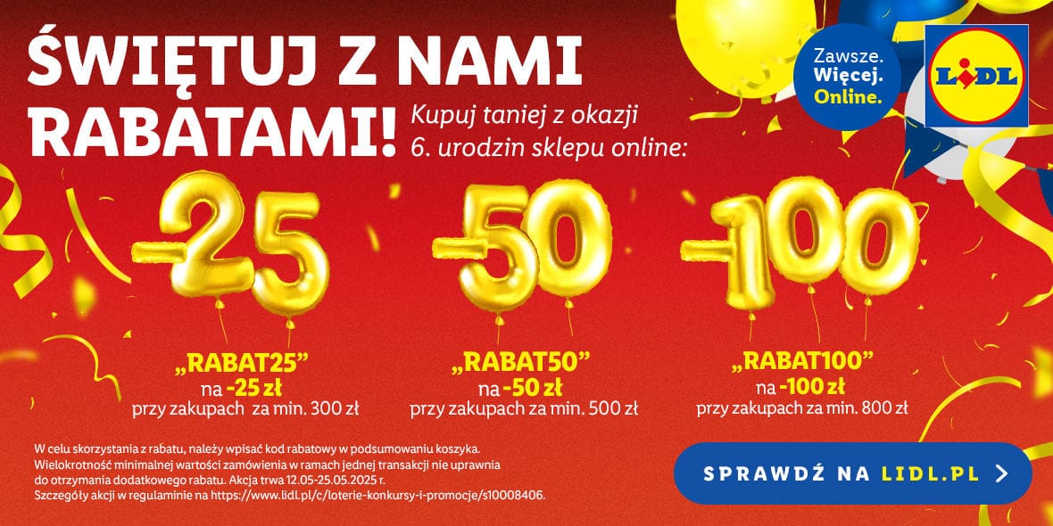 Lidl: KOD rabatowy Do -100 zł na Twoje zakupy