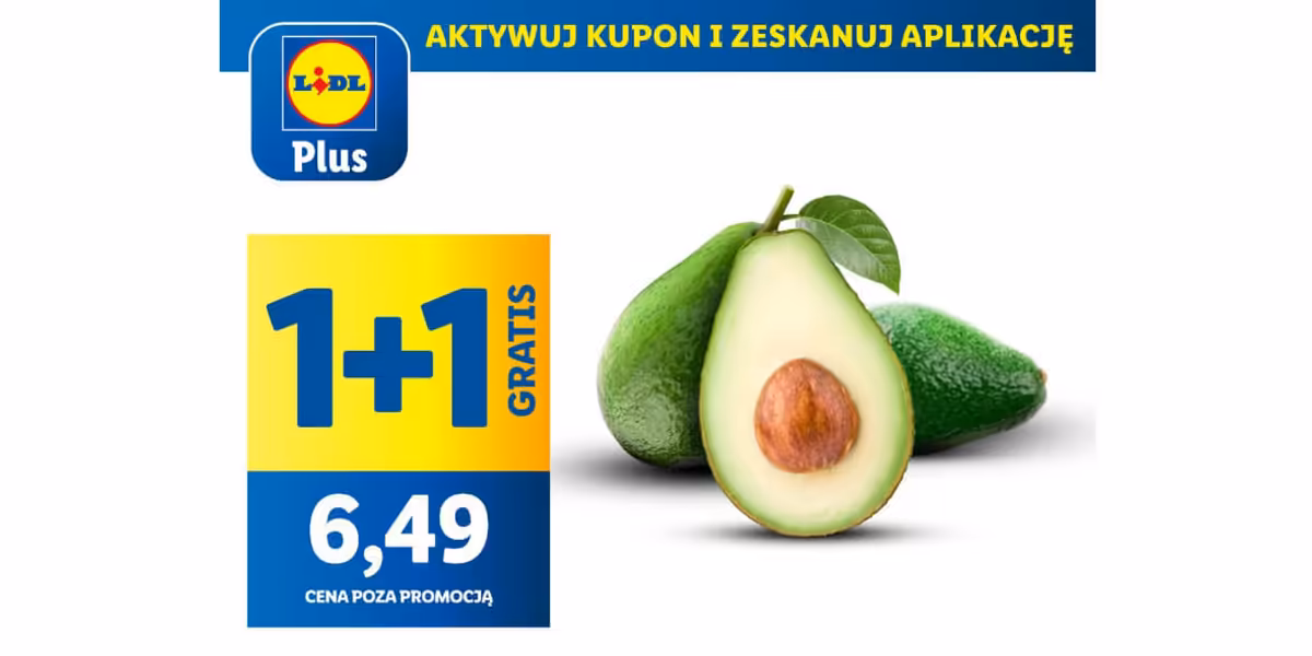 Lidl: KUPON 1 + 1 GRATIS na awokado zielone