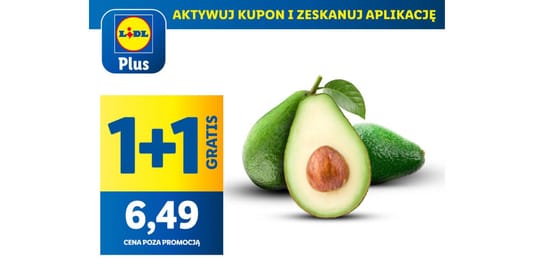 Lidl: KUPON 1 + 1 GRATIS na awokado zielone 05.06.2025