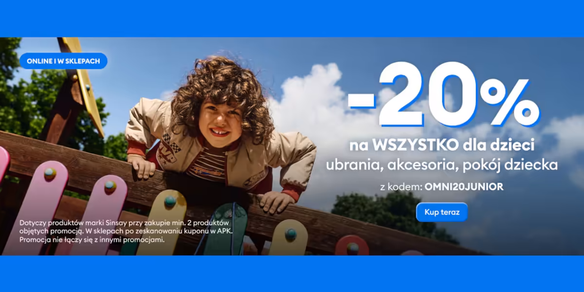 Sinsay: KOD rabatowy -20% na wszystko dla dzieci