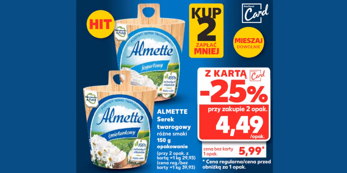 Kaufland: -25% na serek twarogowy Almette
