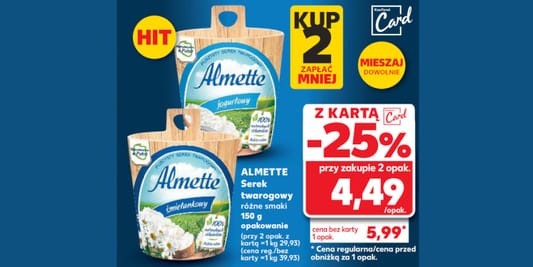 Kaufland: -25% na serek twarogowy Almette 05.06.2025