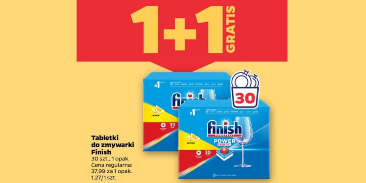 Netto: 1+1 GRATIS na tabletki do zmywarki Finish