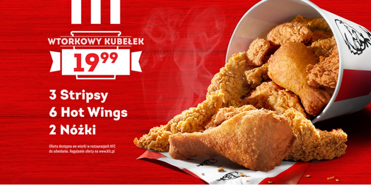 KFC: 19,99 zł za wtorkowy kubełek w KFC