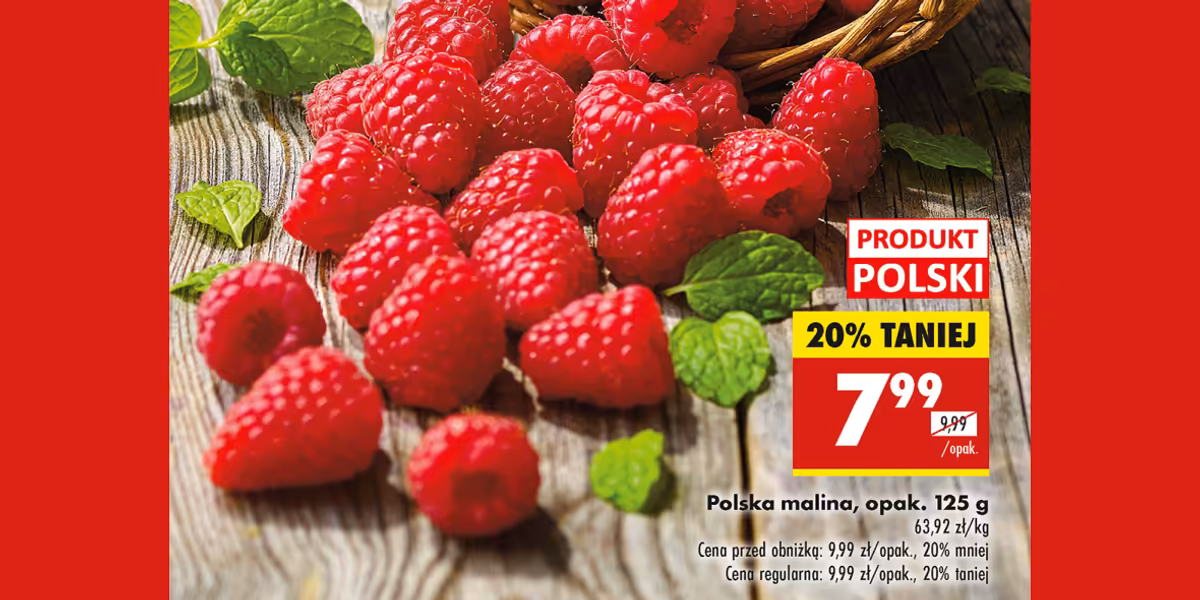 Biedronka: -20% na polskie maliny