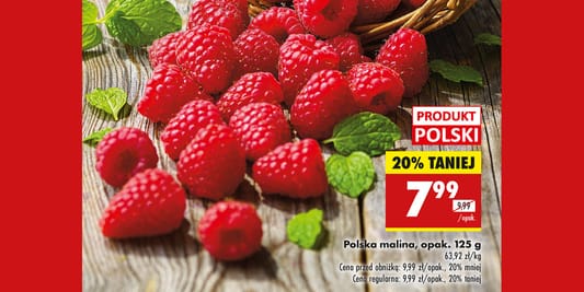 Biedronka: -20% na polskie maliny 20.05.2025