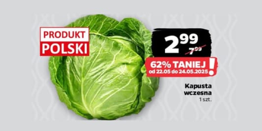 Netto: -62% na polską kapustę wczesną 22.05.2025