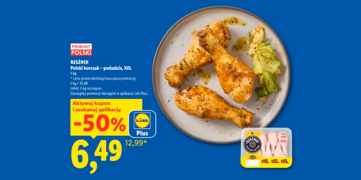 Lidl: KUPON -50% na podudzia z kurczaka