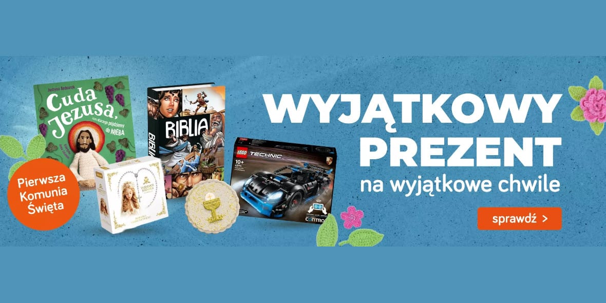 TaniaKsiazka.pl:  Prezenty na Pierwszą Komunię Świętą 24.04.2025